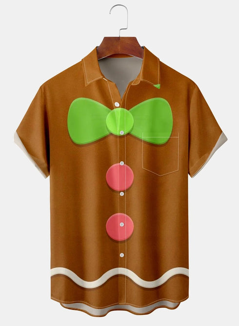 Men's Christmas Funny Graphic Short Sleeve Hawaiian Shirt